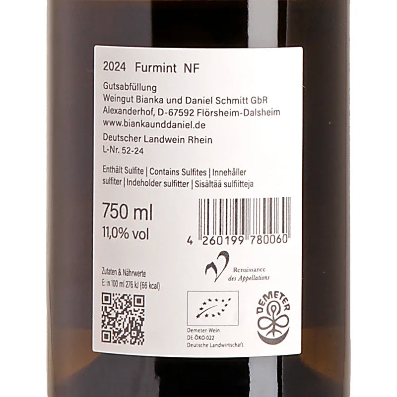 Bianka & Daniel Schmitt NF Furmint 2024 Back