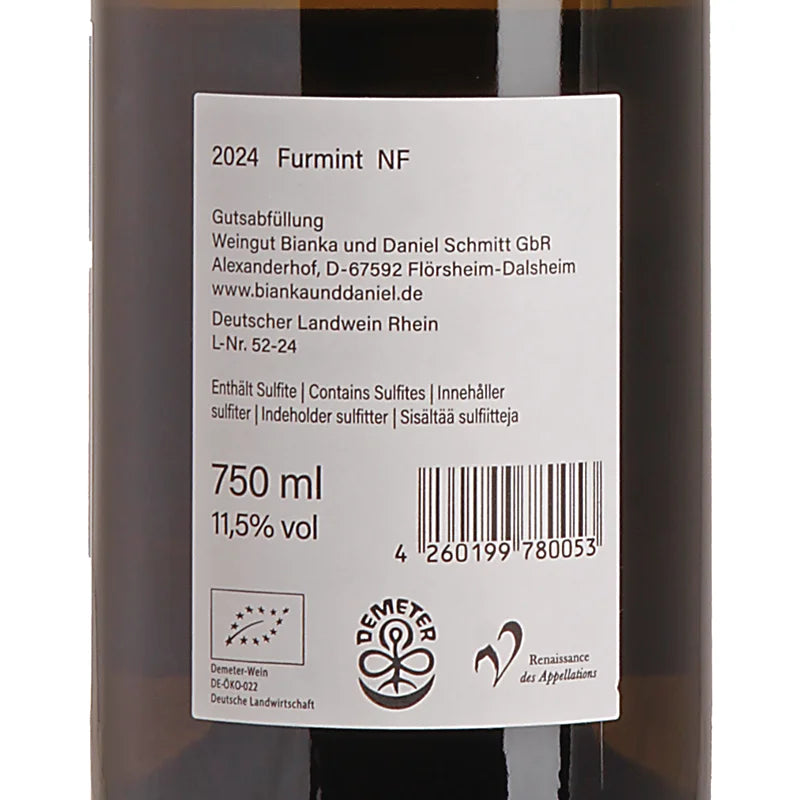 Bianka & Daniel Schmitt NF Furmint 2024 Back