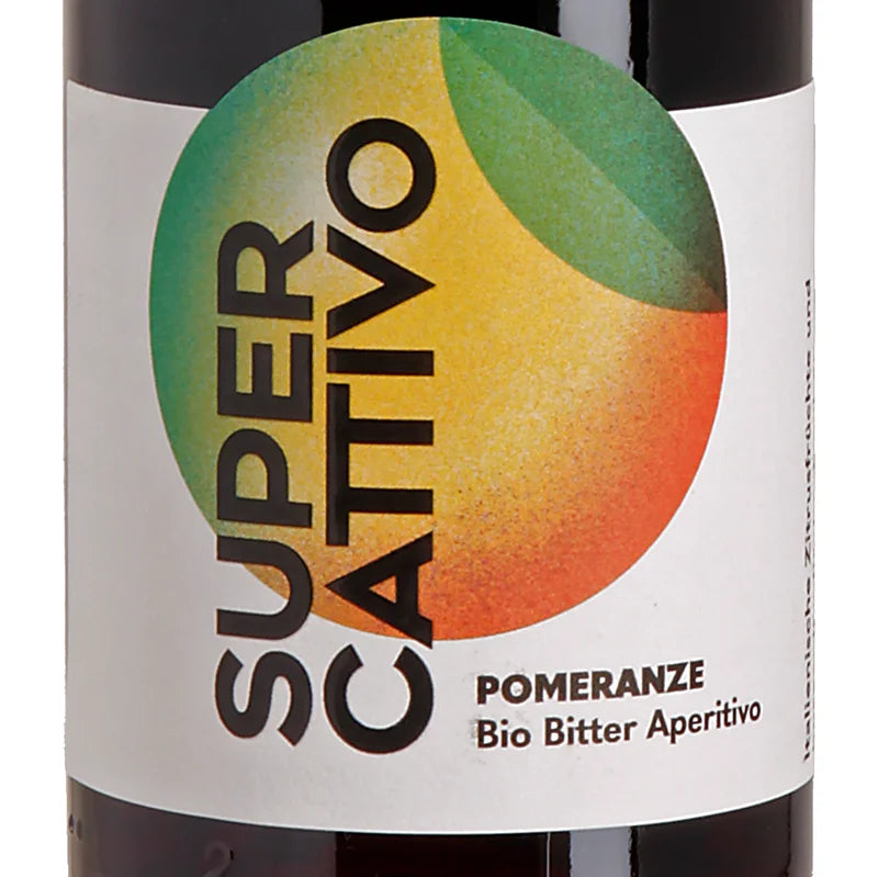 Super Cattivo Pomeranze Bio Bitter Aperitivo Label