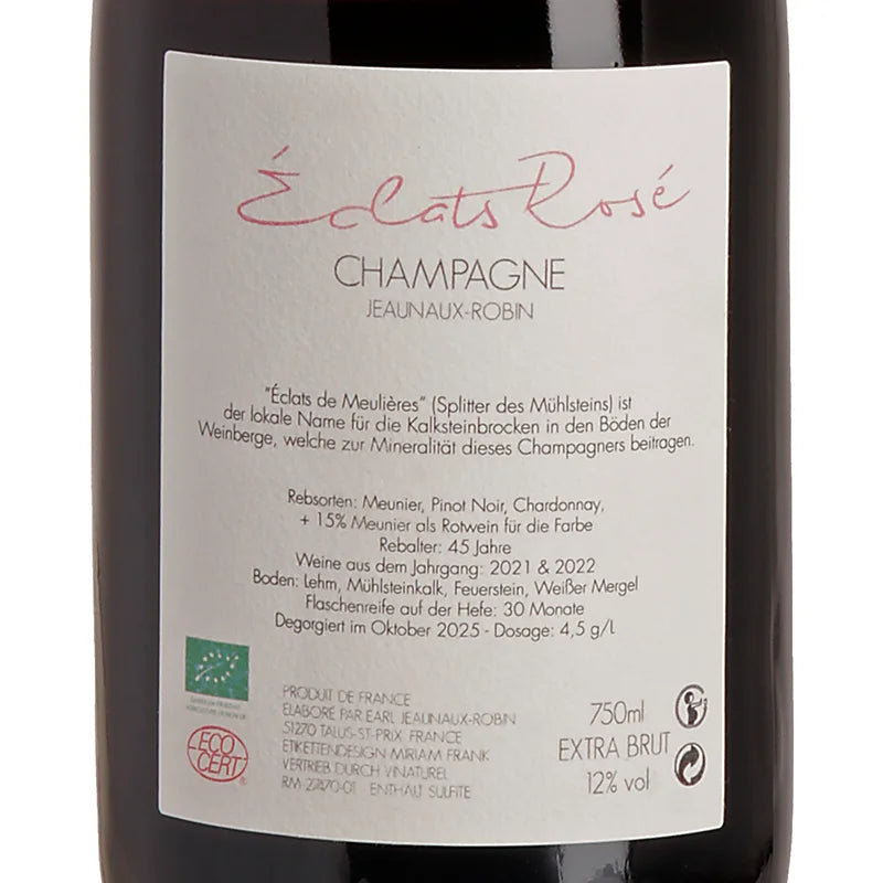 Jeaunaux-Robin Éclats de Meulière Rosé Édition Speciale Extra Brut 2021/2022 Back