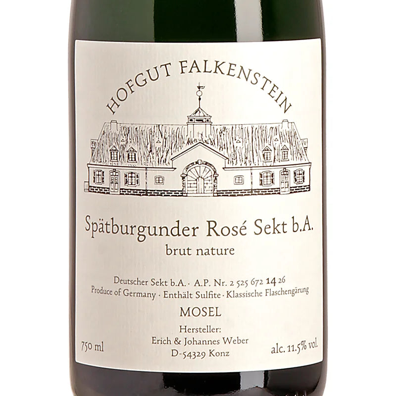Hofgut Falkenstein Spätburgunder Rosé Sekt Brut Nature 2023 Label