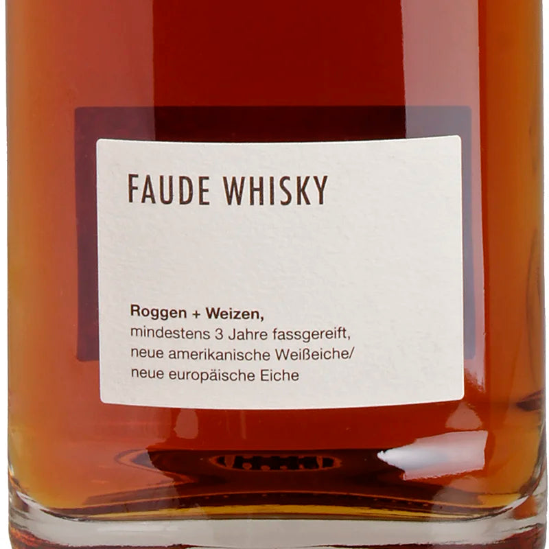 FAUDEfeineBRÄNDE Whisky - Roggen + Weizen Label