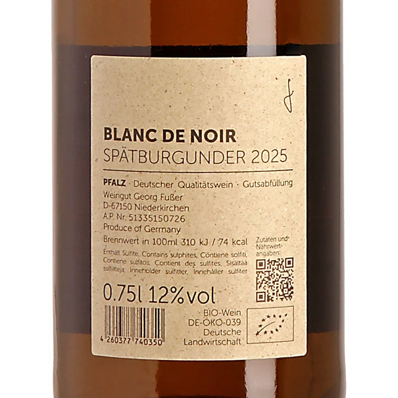 Weingut Fußer Blanc de Pinot Noir Gutswein trocken 2025 Back