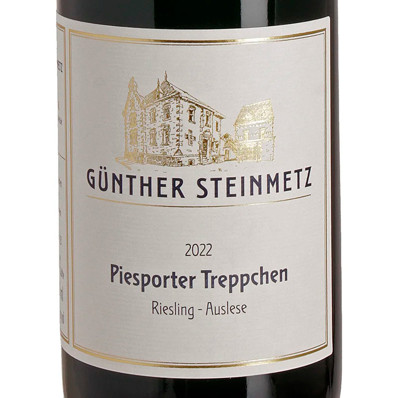 Günther Steinmetz PIESPORTER TREPPCHEN Riesling Auslese Goldkapsel 2022 label