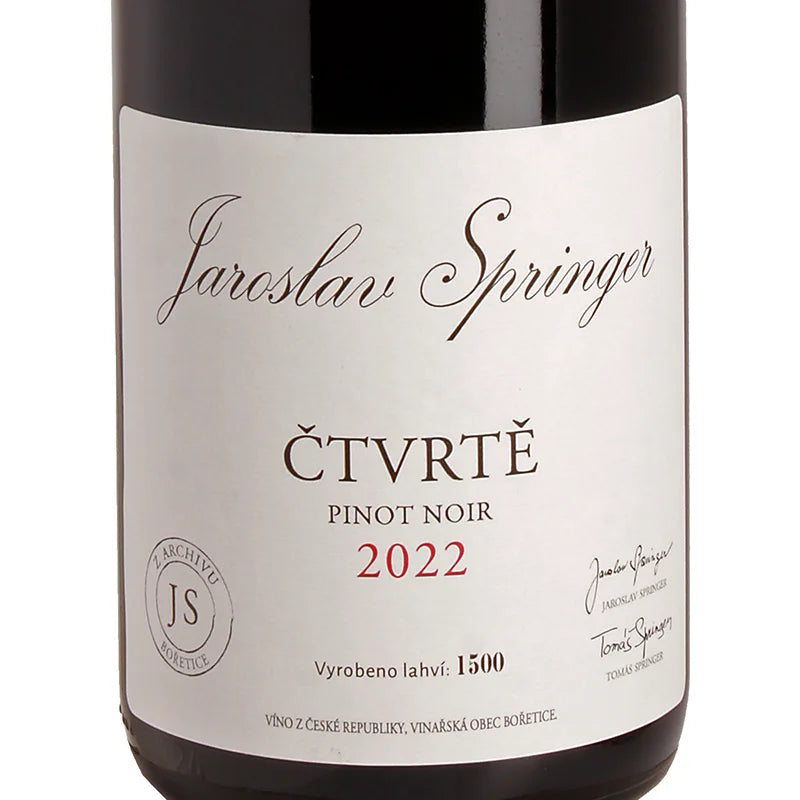 Jaroslav Springer Ctvrte Pinot Noir 2022 Label