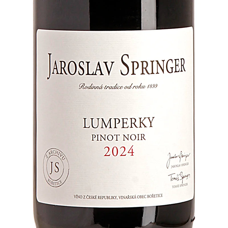 Jaroslav Springer Lumperky Pinot Noir 2024 Label