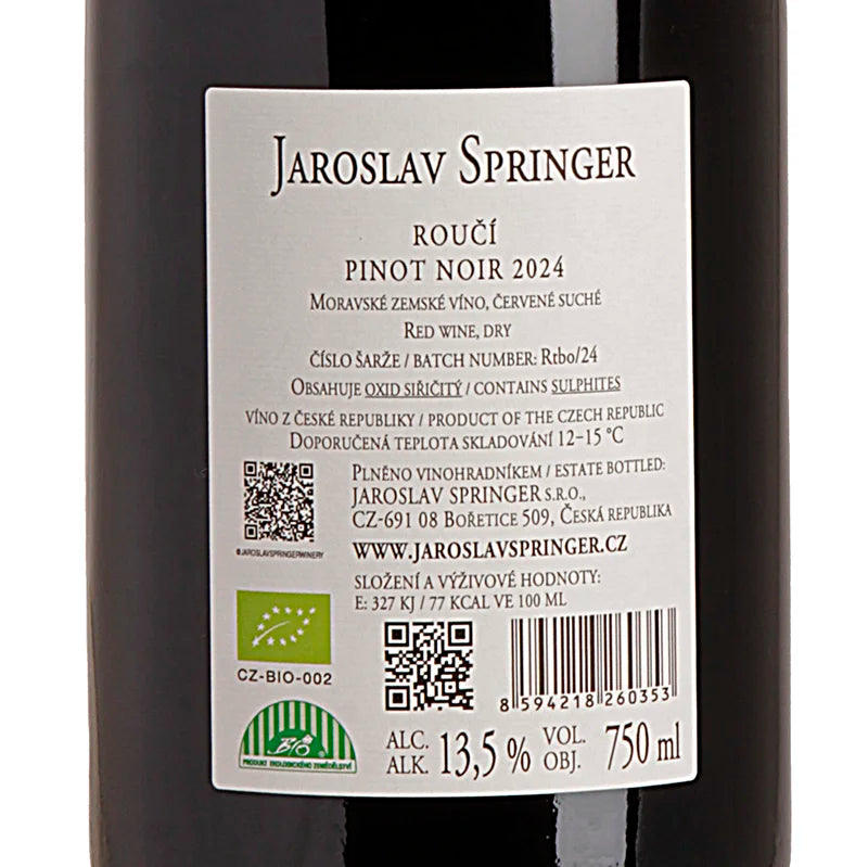 Jaroslav Springer Rouci The Best of Pinot Noir 2024 Back