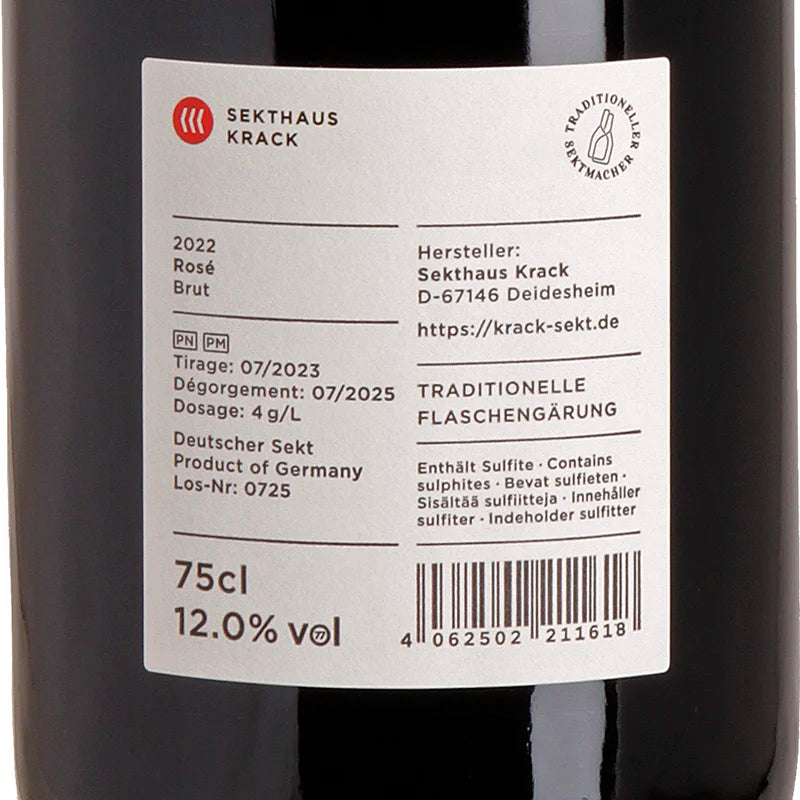Krack Sekthaus Rosé Brut 2022 Back