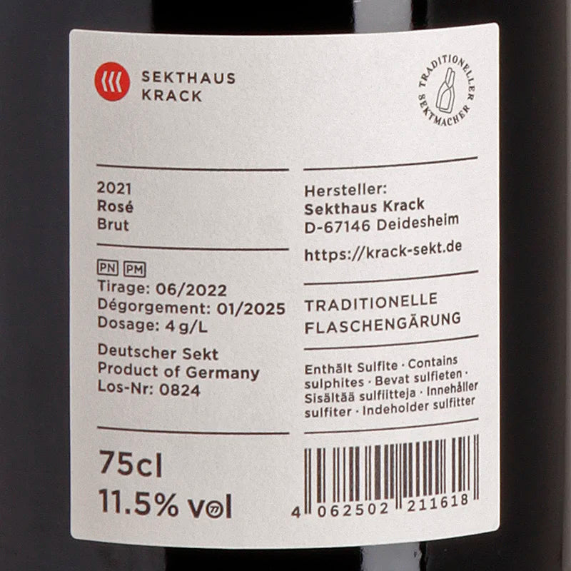 Krack Sekthaus Rosé Brut 2021 Back