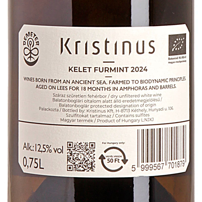 Kristinus Kelet Furmint 2024 Back