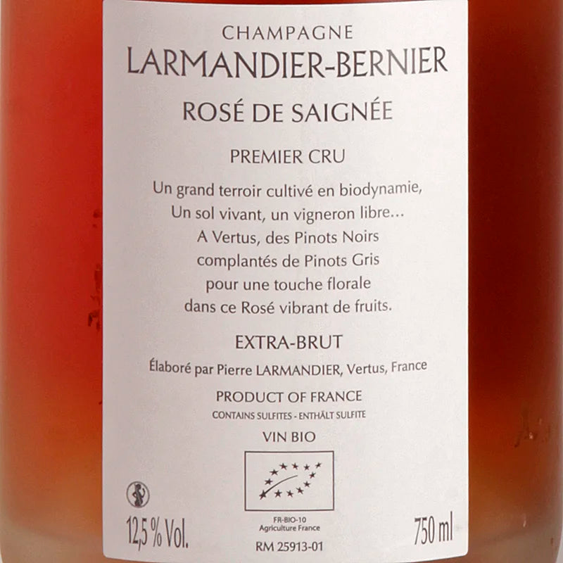 Larmandier-Bernier Rosé de Saignée Premier Cru Extra Brut Rück