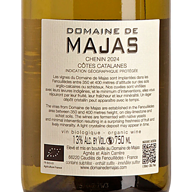 Domaine de Majas Chenin by Majas IGP Côte Catalanes 2024 Back