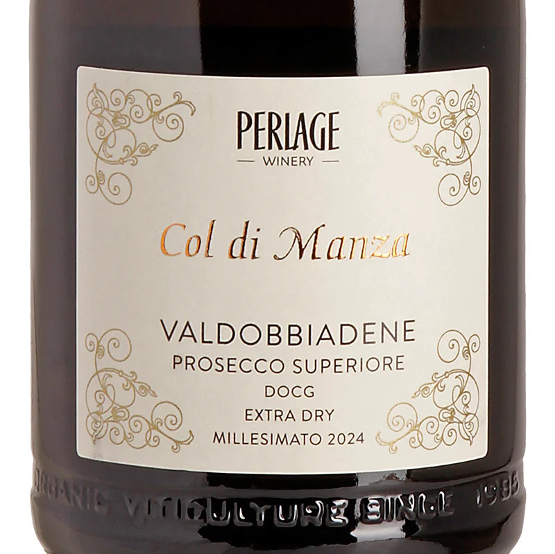 Perlage COL DI MANZA Valdobbiadene Prosecco Superiore DOCG Spumante Extra Dry Millesimato 2024 Label