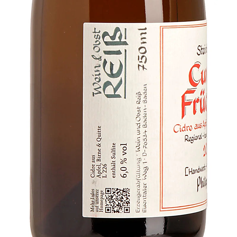 Philipp Reiß Steinbacher Cuvée der Früchte Cidre 2025 Back