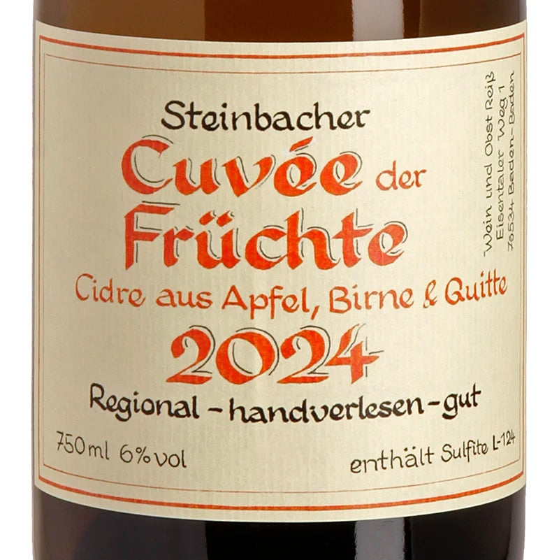 Philipp Reiß Steinbacher Cuvée der Früchte Cidre 2024 Label