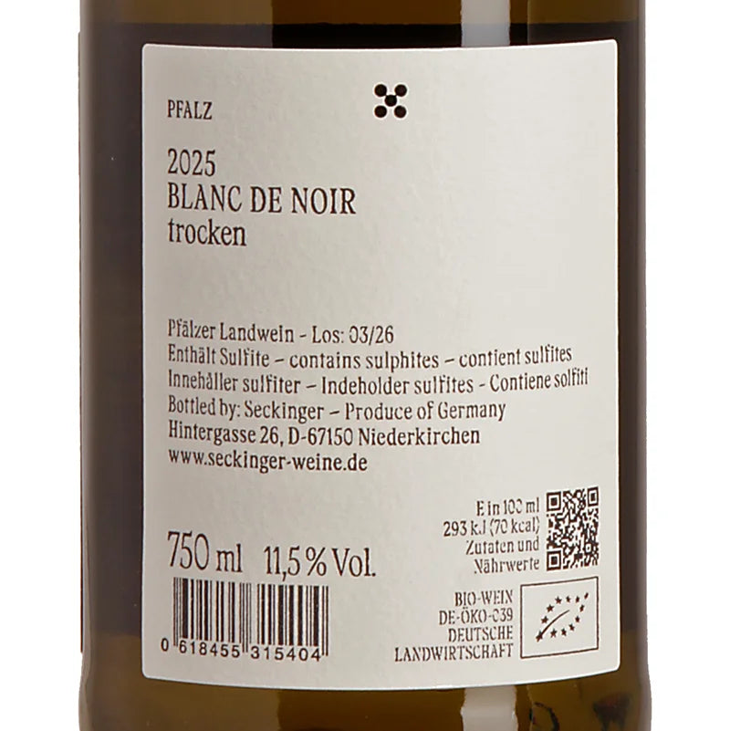 Seckinger Blanc de Noir 2025 Back
