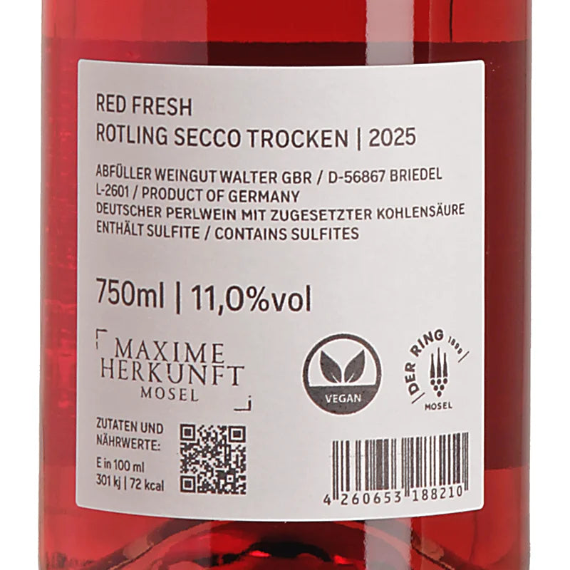 Walter Secco Red Fresh 2025 Back