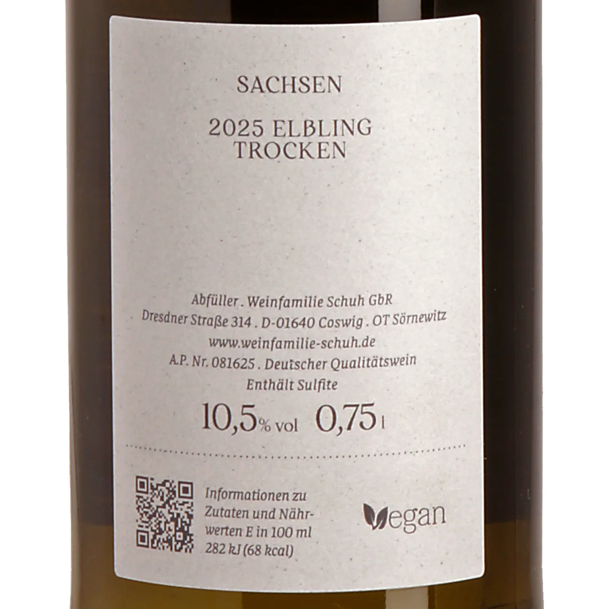 Weingut Schuh Elbling Meißen trocken 2025 back