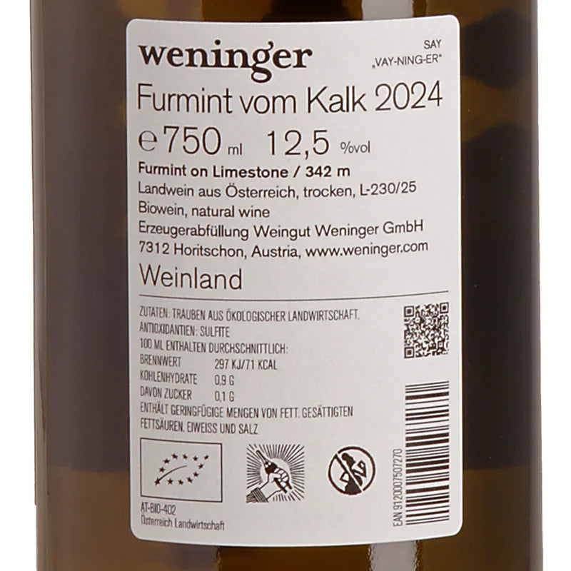 Weninger Furmint vom Kalk 2024 Back