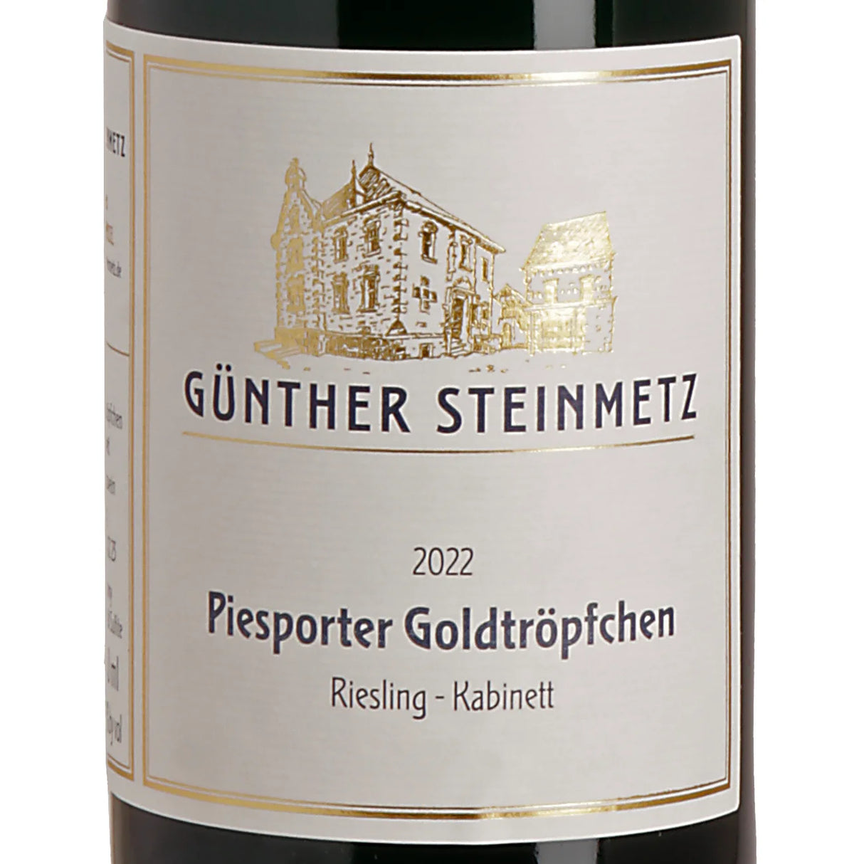 Günther Steinmetz PIESPORTER GOLDTRÖPFCHEN Riesling Kabinett fruchtsüß 2022 label