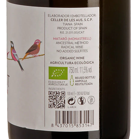 Celler de les Aus PUPUT Rosé Pét-Nat 2024 Back