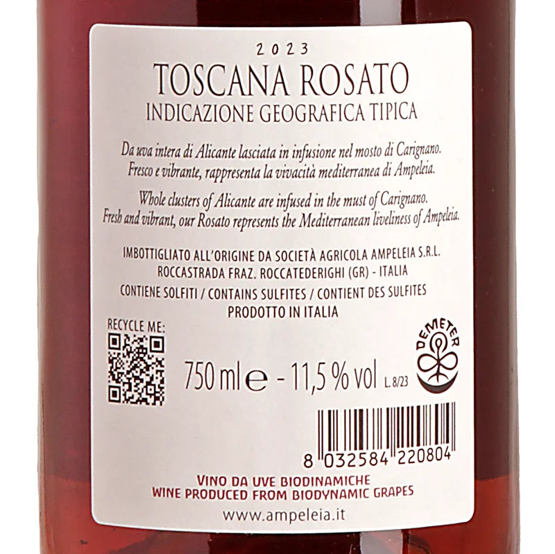 Ampeleia Rosato di Ampeleia Toscana Rosato IGT 2023 Back