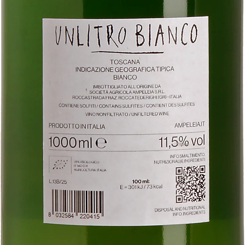 Ampeleia Unlitro Bianco Toscana IGT Back
