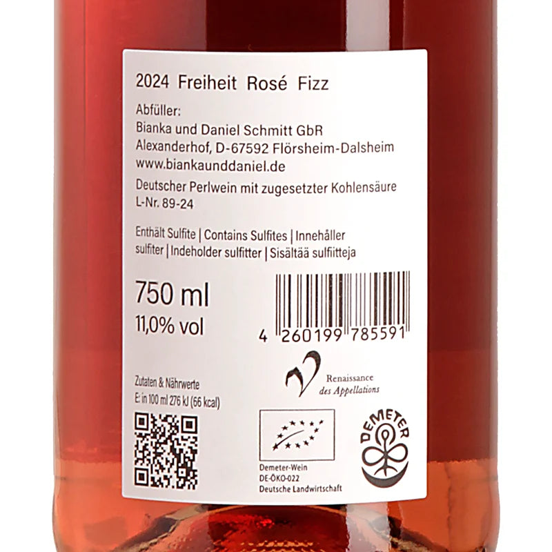 Bianka & Daniel Schmitt Freiheit Rosé FIZZ 2024 Back