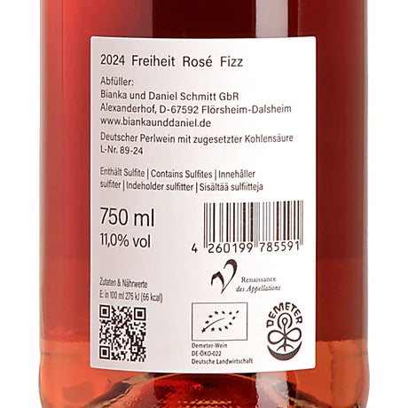 Bianka & Daniel Schmitt Freiheit Rosé FIZZ 2024 Back
