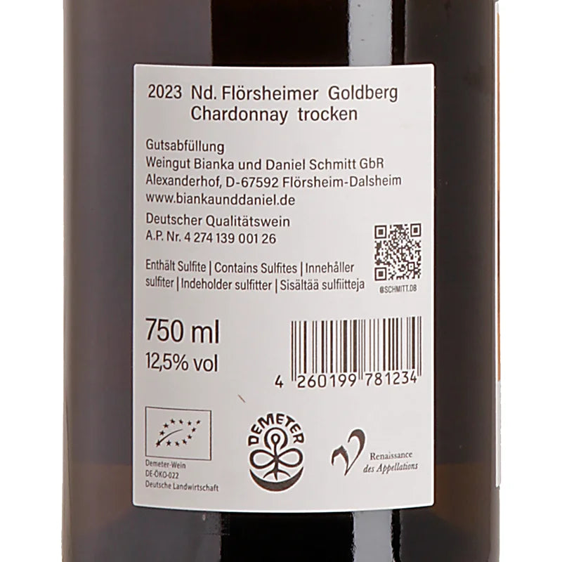 Bianka & Daniel Schmitt Goldberg Chardonnay 2023 Back