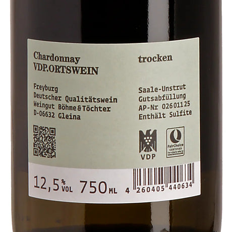 Böhme & Töchter Freyburg Chardonnay VDP.ORTSWEIN trocken 2024 Back