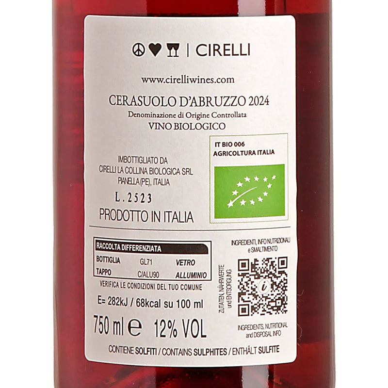 Francesco Cirelli Cerasuolo d’Abruzzo DOC 2024 Back