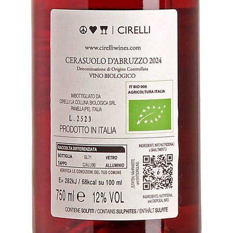 Francesco Cirelli Cerasuolo d’Abruzzo DOC 2024 Back