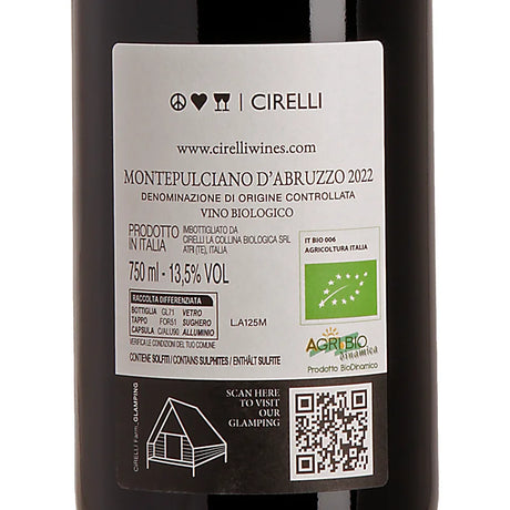 Francesco Cirelli Montepulciano d’Abruzzo DOC Amphora 2022 Back