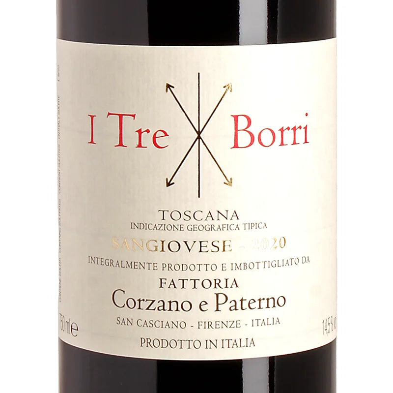 Corzano e Paterno I Tre Borri Sangiovese IGT 2020 Label