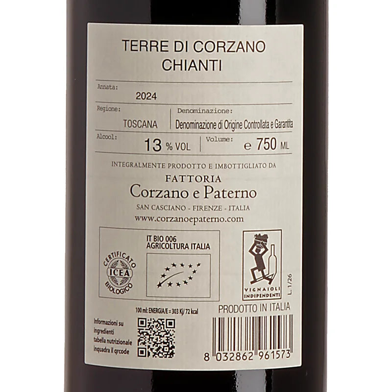Corzano e Paterno Terre di Corzano Chianti DOCG 2024 Back