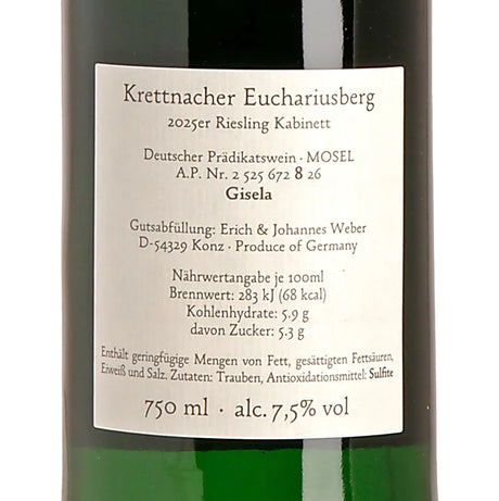 Hofgut Falkenstein KRETTNACHER EUCHARIUSBERG Riesling Kabinett Alte Reben 2025 Back
