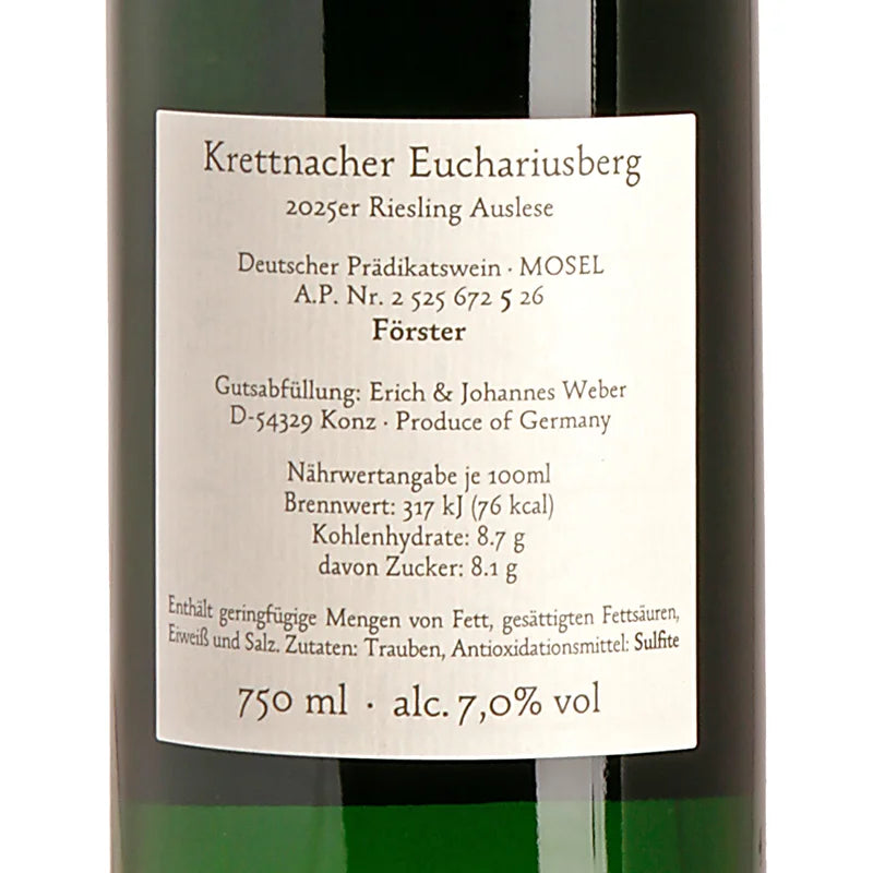 Hofgut Falkenstein KRETTNACHER EUCHARIUSBERG Riesling Auslese 2025 Back