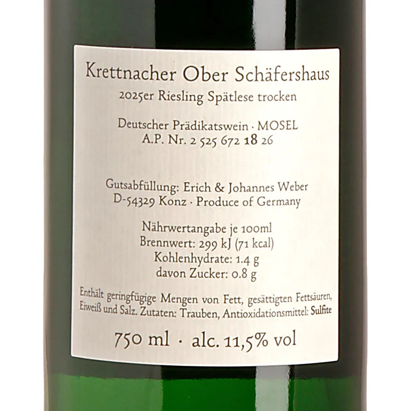Hofgut Falkenstein KRETTNACHER OBER SCHÄFERSHAUS Riesling Spätlese trocken 2025 Back