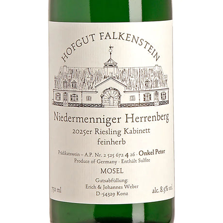Hofgut Falkenstein NIEDERMENNIGER HERRENBERG Riesling Kabinett feinherb 2025 Label