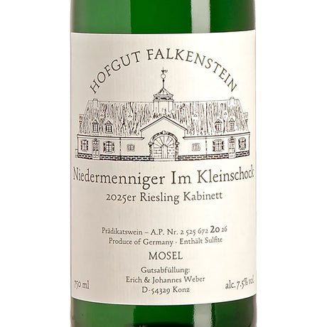 Hofgut Falkenstein NIEDERMENNIGER IM KLEINSCHOCK Riesling Kabinett 2025 Label