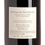 Hofgut Falkenstein Spätburgunder Rosé Sekt Brut Nature 2023 Back