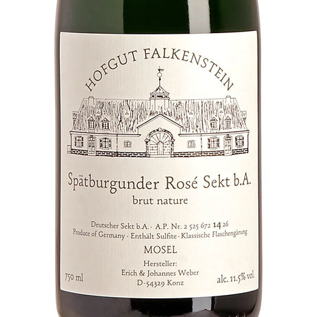 Hofgut Falkenstein Spätburgunder Rosé Sekt Brut Nature 2023 Label