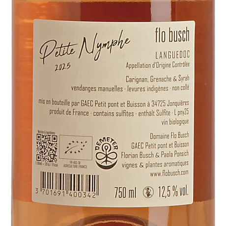 Flo Busch Petite Nymphe AOC 2025 Back