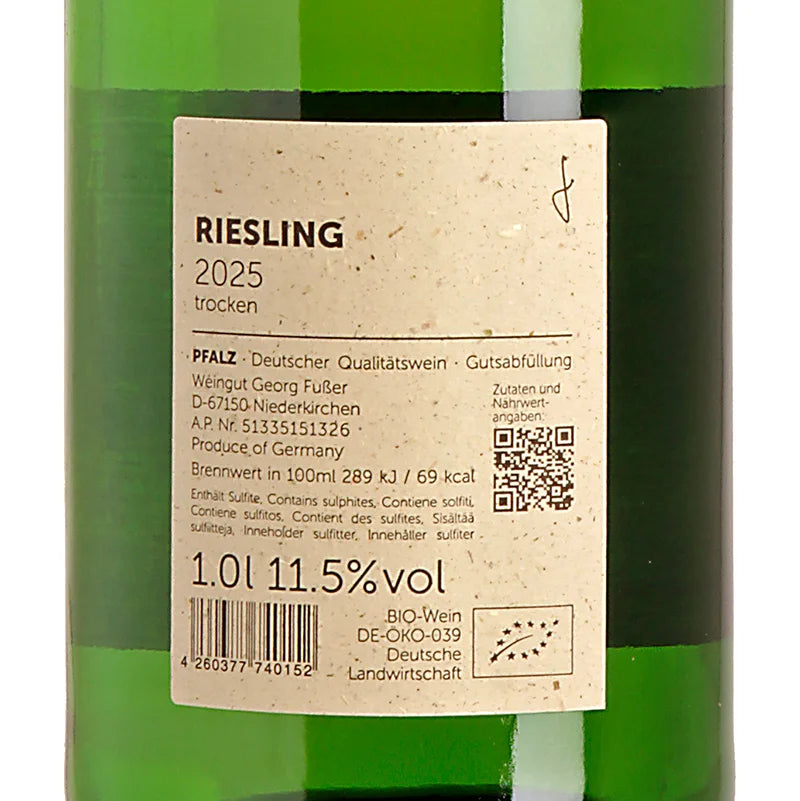 Weingut Fußer Riesling 1.0 Liter 2025 Back