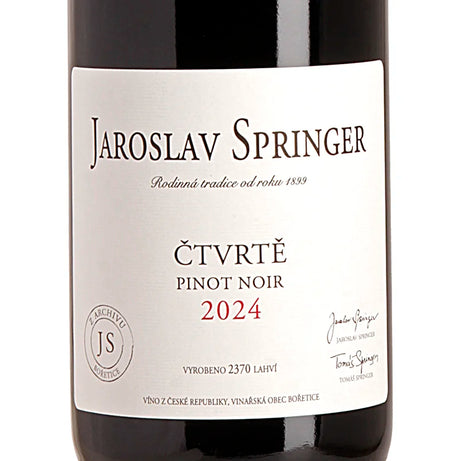 Jaroslav Springer Ctvrte Pinot Noir 2024 Label