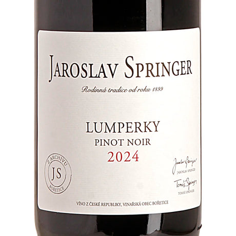 Jaroslav Springer Lumperky Pinot Noir 2024 Label