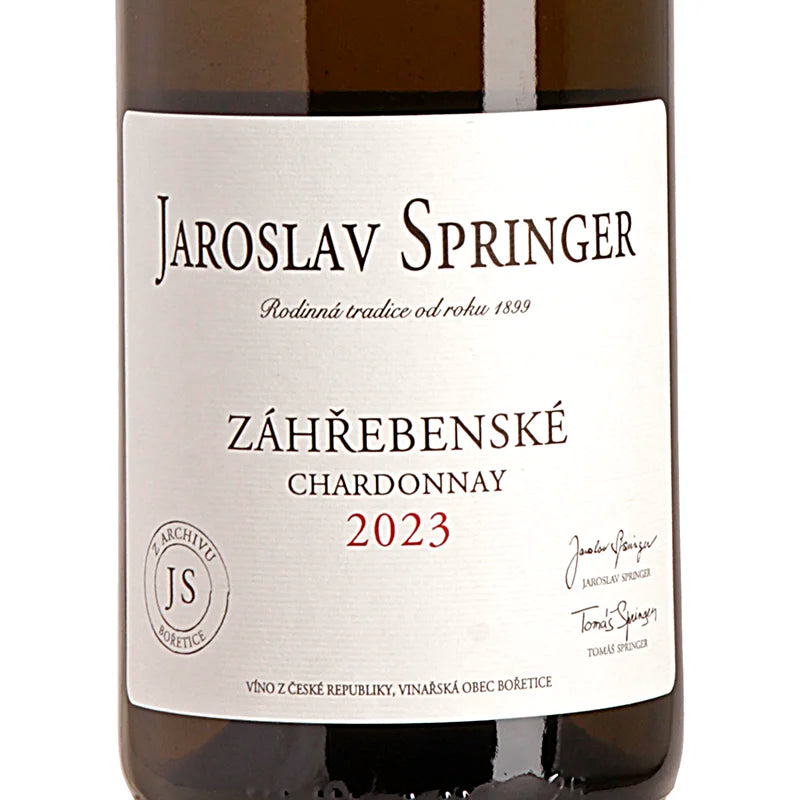 Jaroslav Springer Zahrebenske Chardonnay 2023 Label