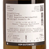 Knewitz Riesling trocken VDP.Gutswein 2025 Back