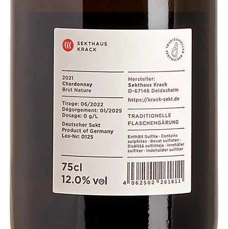Krack Sekthaus Chardonnay Brut Nature 2021 Back